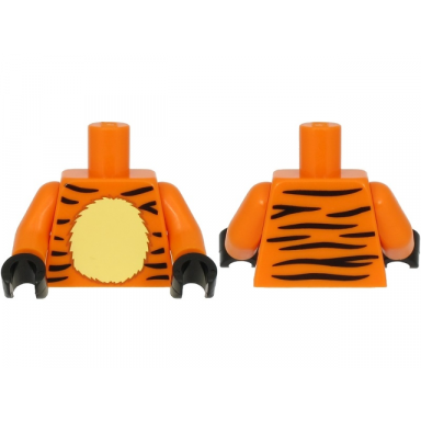 orange torso black tiger stripes and tan chest pattern bam orange arms black hands