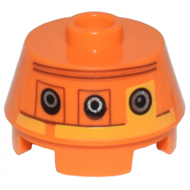 orange cone 2 x 2 truncated with sw c1-10p astromech droid plain top pattern