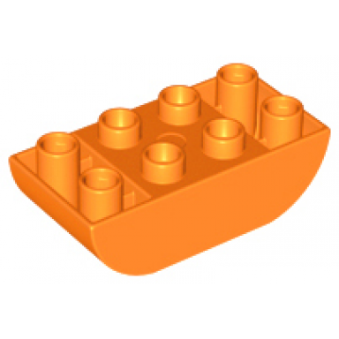 orange duplo brick 2 x 4 slope curved inverted double