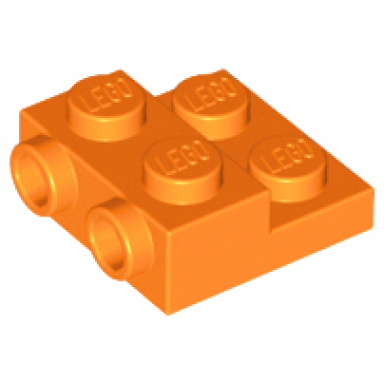 orange plate modified 2 x 2 x 2 3 with 2 studs on side