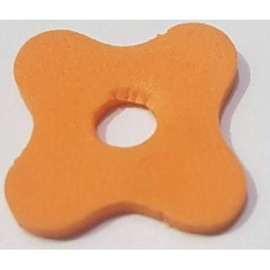 orange foam scala flower medium 4 x 4 with 4 petals and hole