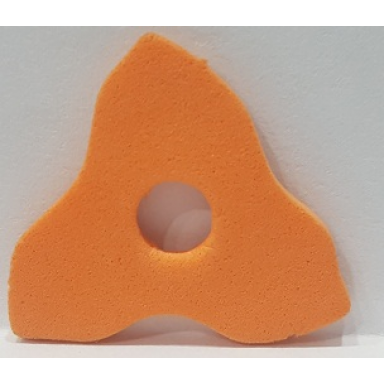 orange foam scala flower medium 4 x 4 with 3 petals and hole