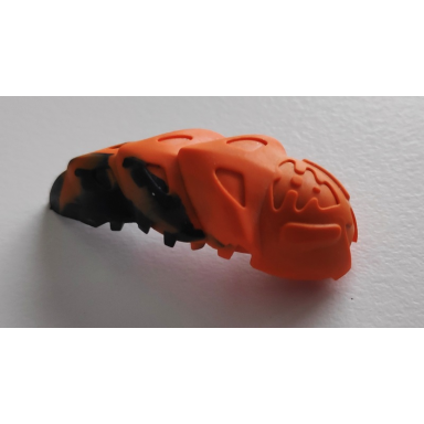 orange bionicle rahkshi kraata stage 1 with marbled pattern list head color describe the rest