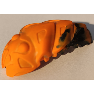 orange bionicle rahkshi kraata stage 2 with marbled pattern list head color describe the rest