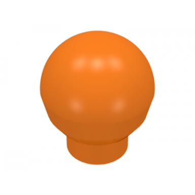 orange brick round 1 x 1 with ball finial