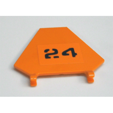 orange flag 5 x 6 hexagonal with black 24 pattern sticker - set 7738