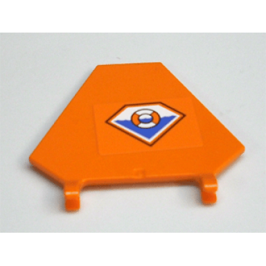 orange flag 5 x 6 hexagonal with coast guard logo pattern sticker - set 7738