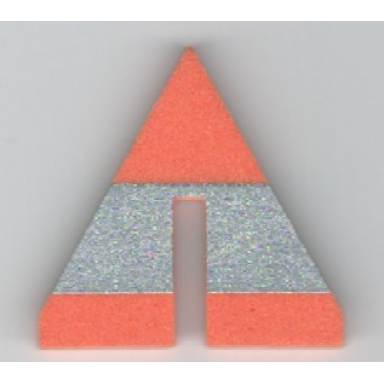 orange foam racers cone triangle upright with silver stripe 6 x 6 with bottom cutout