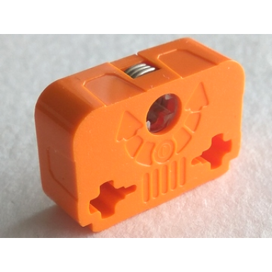 orange technic axle connector rectangular triple spring-loaded