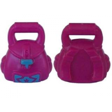 magenta friends accessories school bag with medium blue buckle and star pattern