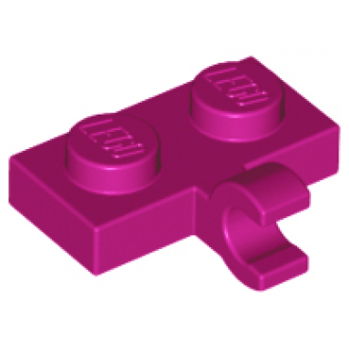 magenta plate modified 1 x 2 with clip on side horizontal grip
