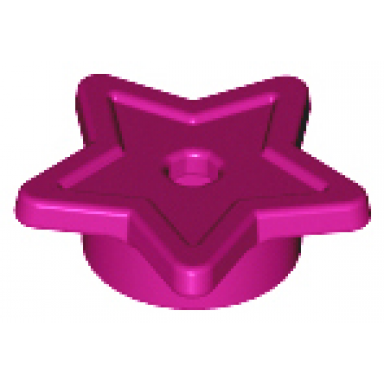 magenta plate round 1 x 1 with star and small pin hole
