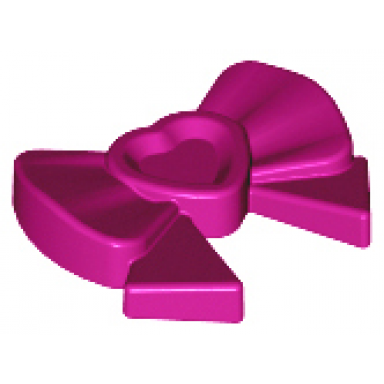 magenta friends accessories hair decoration bow with heart long ribbon and small pin