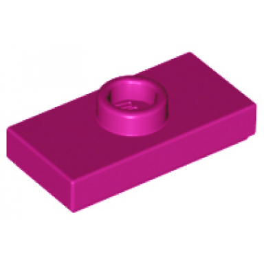 magenta plate modified 1 x 2 with 1 stud with groove and bottom stud holder jumper