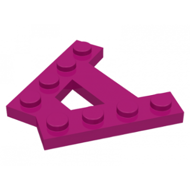 magenta wedge plate a-shape with 2 rows of 4 studs