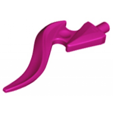 magenta wave rounded curved single with bar end and triangular base flame