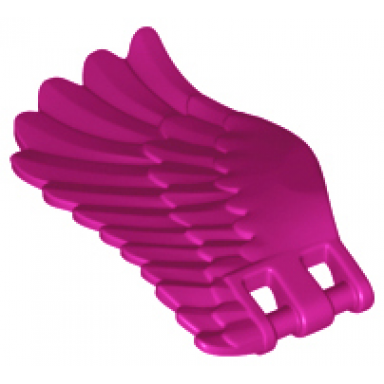 magenta wing 4 x 7 left with feathers and bar handles