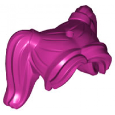magenta minifigure hair female pigtails high long bangs hole on top