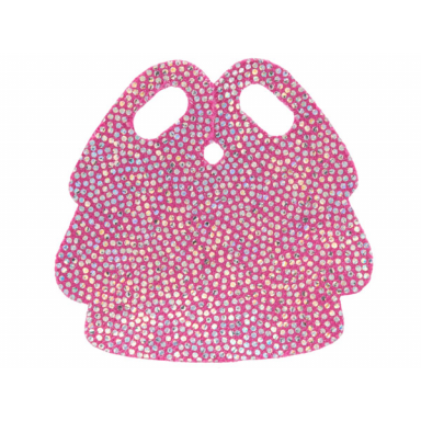 magenta mini doll skirt cloth friends with silver iridescent dots pattern