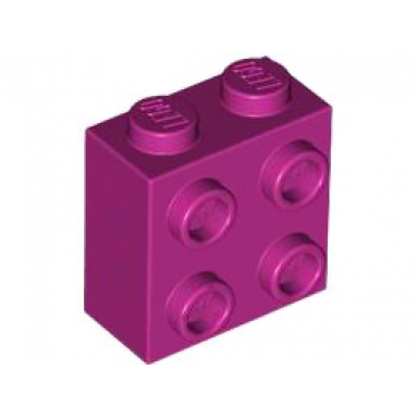magenta brick modified 1 x 2 x 1 2 3 with studs on side