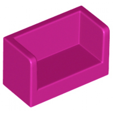 magenta panel 1 x 2 x 1 with rounded corners and 2 sides