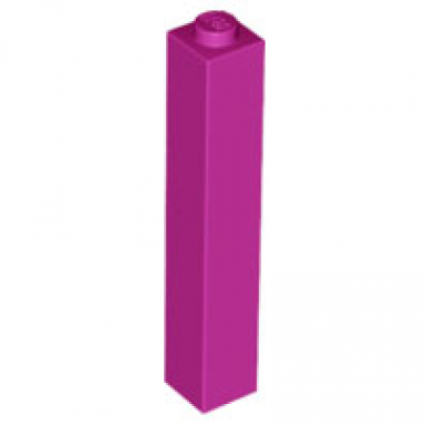 magenta brick 1 x 1 x 5 - solid stud