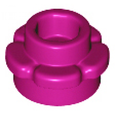 magenta plate round 1 x 1 with flower edge 5 petals
