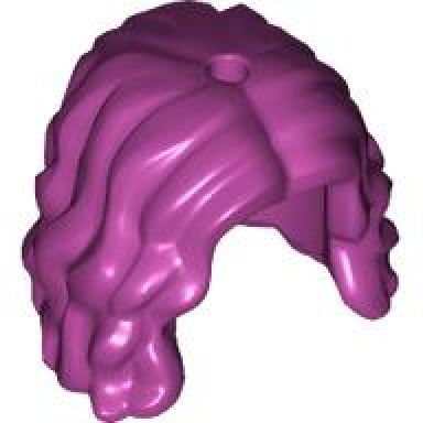 magenta mini doll hair female mid-length wavy parted in center