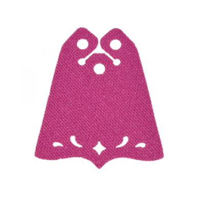 mini doll cape cloth friends center point at bottom 3 small top holes and swirl and diamond shaped holes - spongy stretchable fabric