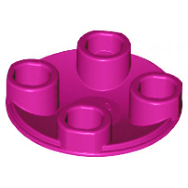 magenta plate round 2 x 2 with rounded bottom boat stud