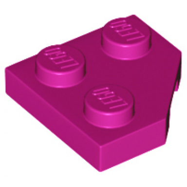 magenta wedge plate 2 x 2 cut corner