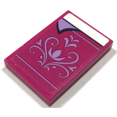 magenta tile 2 x 3 with blanket with medium lavender filigree scrollwork and lines pattern sticker - set 43175