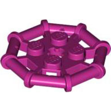 magenta plate modified 2 x 2 with bar frame octagonal