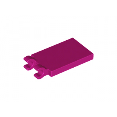 magenta tile modified 2 x 3 with 2 open o clips