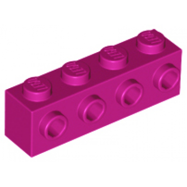 magenta brick modified 1 x 4 with studs on side