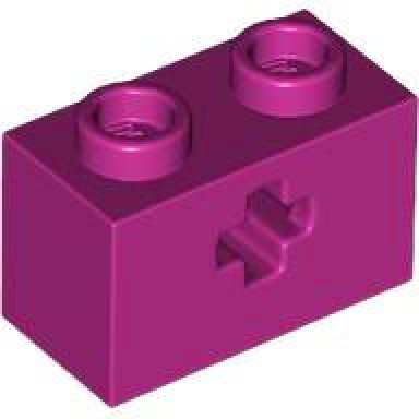 magenta technic brick 1 x 2 with axle hole