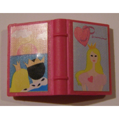 magenta minifigure utensil book 2 x 3 with princess and sunset pattern stickers - set 7578