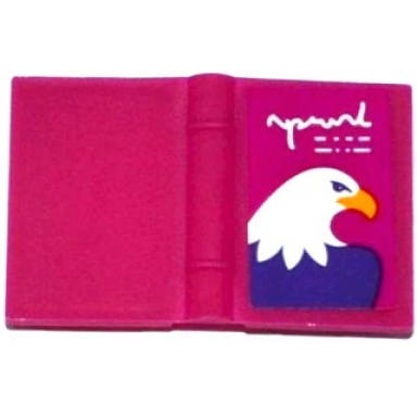 magenta minifigure utensil book 2 x 3 with eagle head pattern sticker - set 41122