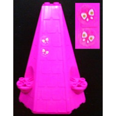 magenta tower roof 6 x 8 x 9 with 2 butterflies pattern stickers - set 7582