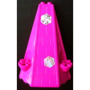 magenta tower roof 6 x 8 x 9 with snowflakes pattern on front stickers - set 7581