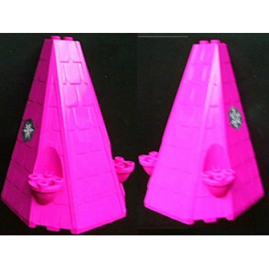 magenta tower roof 6 x 8 x 9 with snowflake pattern on both sides stickers - set 7581