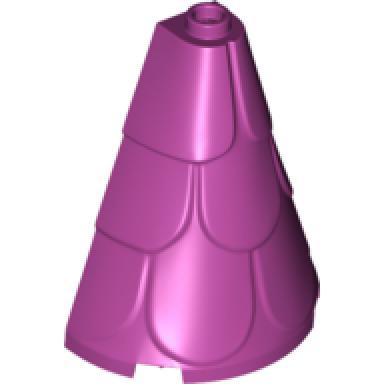 magenta tower roof 2 x 4 x 4 half cone shaped with roof tiles