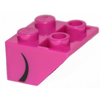 magenta slope inverted 45 2 x 2 with flat bottom pin with curved black line on side pattern queen watevra wanabi mouth
