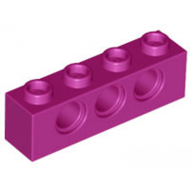 magenta technic brick 1 x 4 with holes