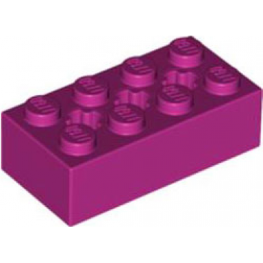 magenta technic brick 2 x 4 with 3 axle holes