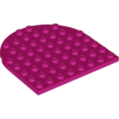 magenta plate round 8 x 8 rounded end