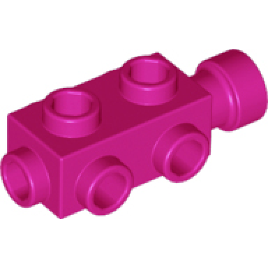 magenta brick modified 1 x 2 x 2 3 with studs on sides and extended stud receptacle