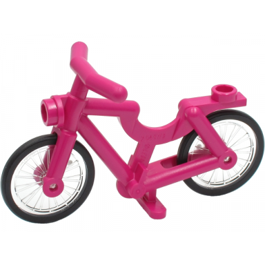 magenta bicycle with trans-clear wheels with molded black hard rubber tires 4719 92851pb01