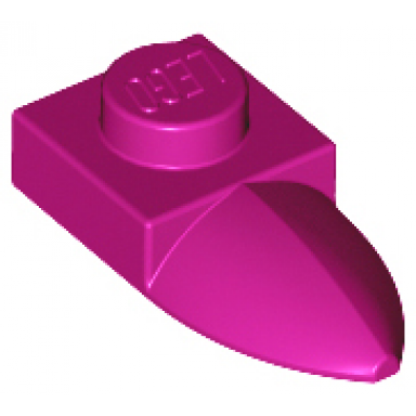 magenta plate modified 1 x 1 with tooth horizontal