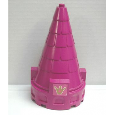 magenta duplo roof spire - castle with crown and heart pattern sticker - set 4828